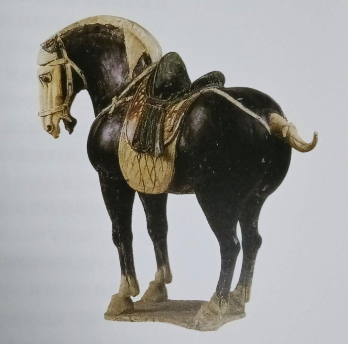 Tang dynasty black glaze horse